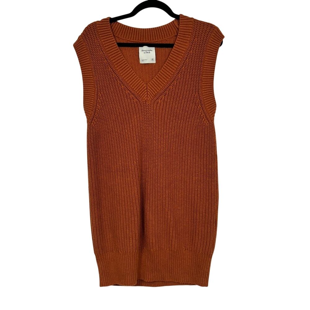 Abercrombie & Fitch Orange Brown Mini Sweater Dress Womens MP Sleeveless Preppy